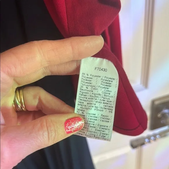 Lacoste Red Sweater with navy tank dress. Attached at shoulders. - Picture 4 of 8